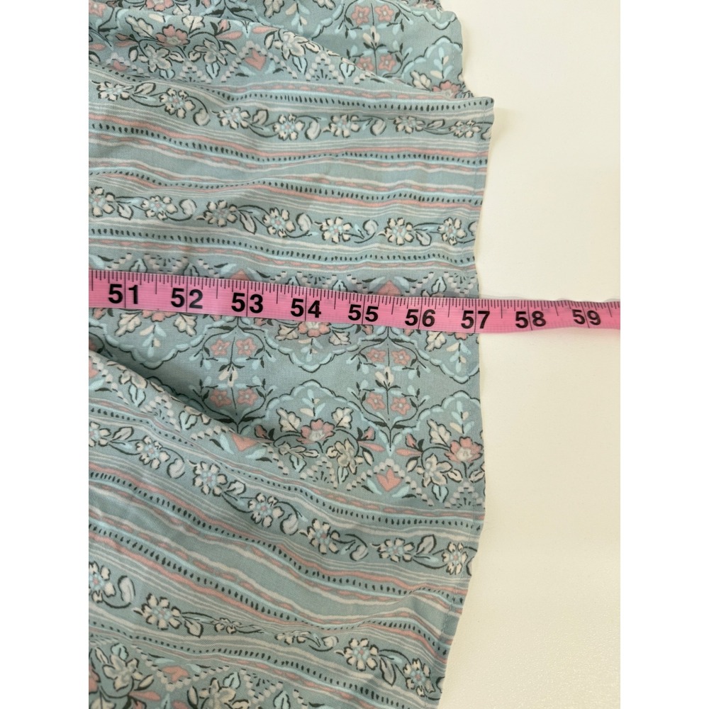 Torrid Maxi Dress 2 Blue Floral Boho Tassel Long Sleeve Tiered Hem - Picture 7 of 10